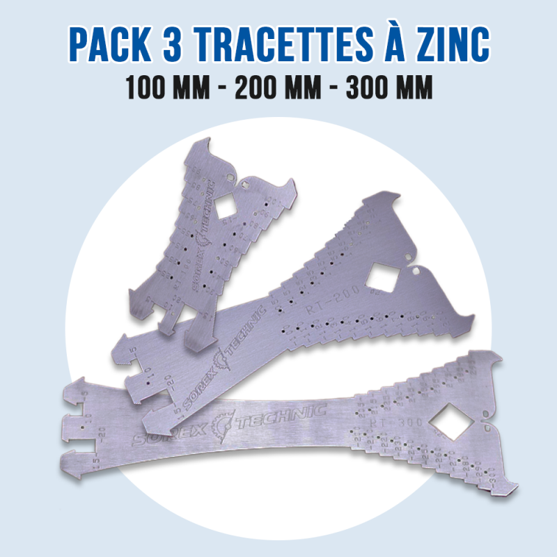 Pack 3 tracettes à zinc