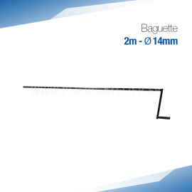 Baguette à métal et Zinc - Ourlet de 14 mm