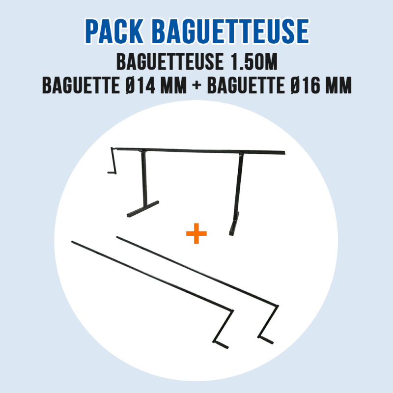 Pack Baguetteuse 150 cm à métal et Zinc - Ourlet de 14 mm et 16 mm