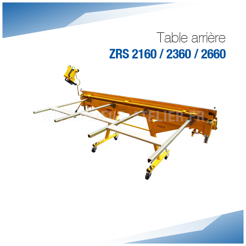 Table arrière 1 m pour plieuse ZRS 2160 / 2360 / 2660 - SOREX TECHNIC