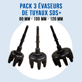 Pack 3 évaseurs de tuyaux SDS+ - SOREX TECHNIC