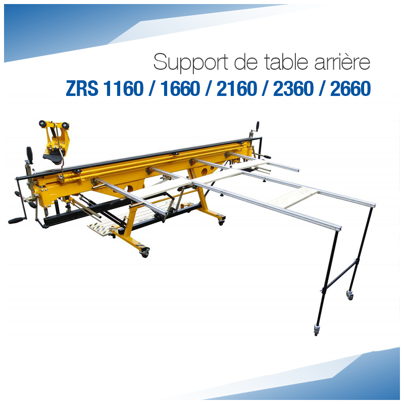 Support de table arrière pour plieuse ZRS 1160 / 1660 / 2160 / 2360 / 2660